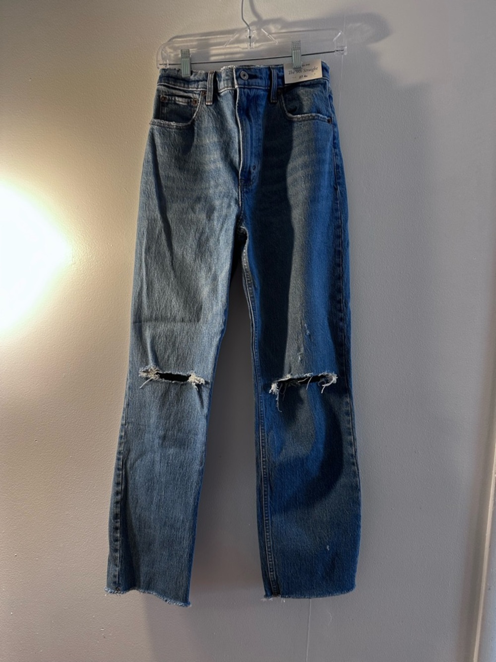 Abercrombie & Fitch Light Blue High-Rise Straight Jeans size 27 reg 110